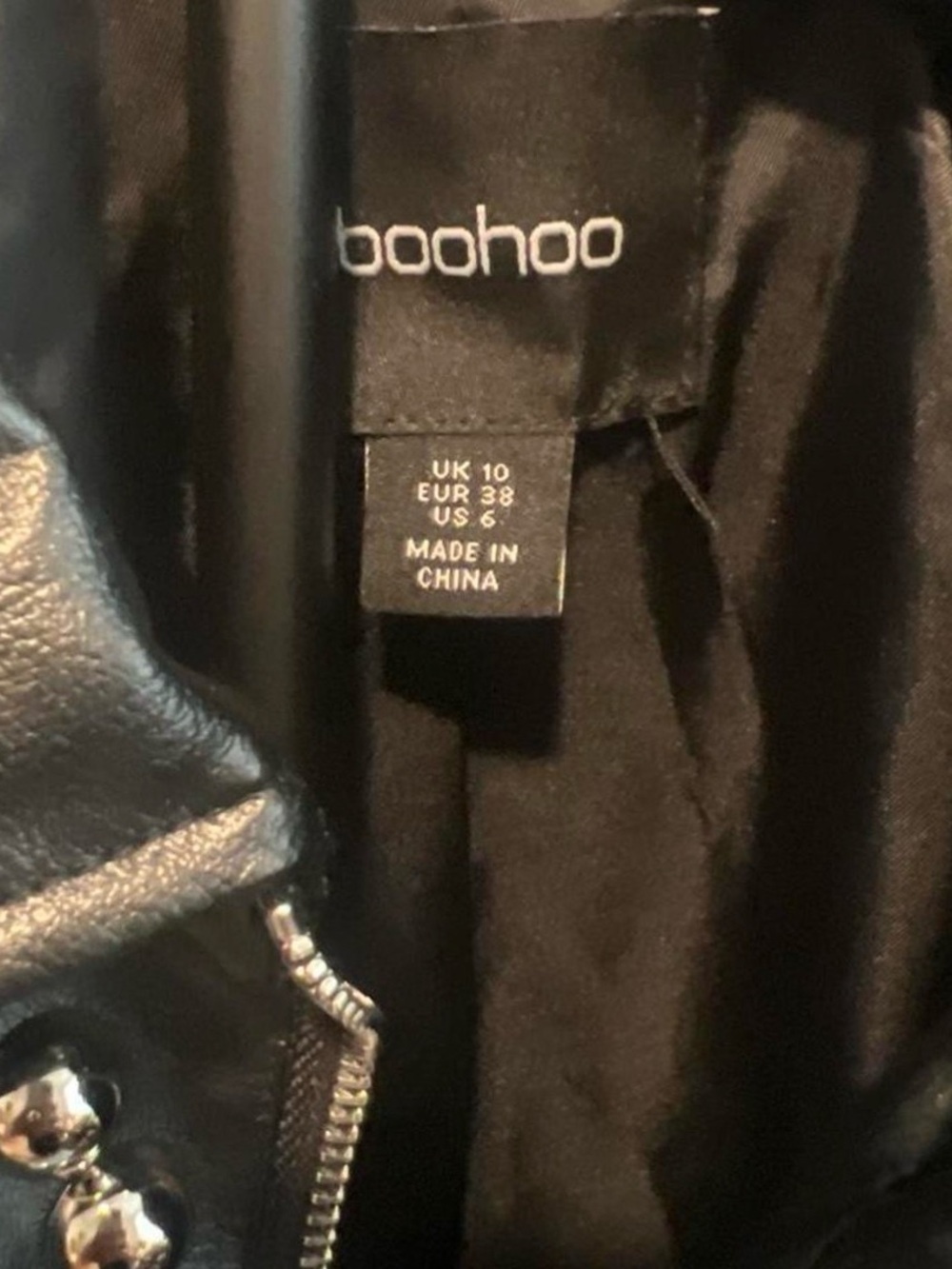 Boohoo Black Faux Leather Studded Bomber Jacket - Picture 4 of 6